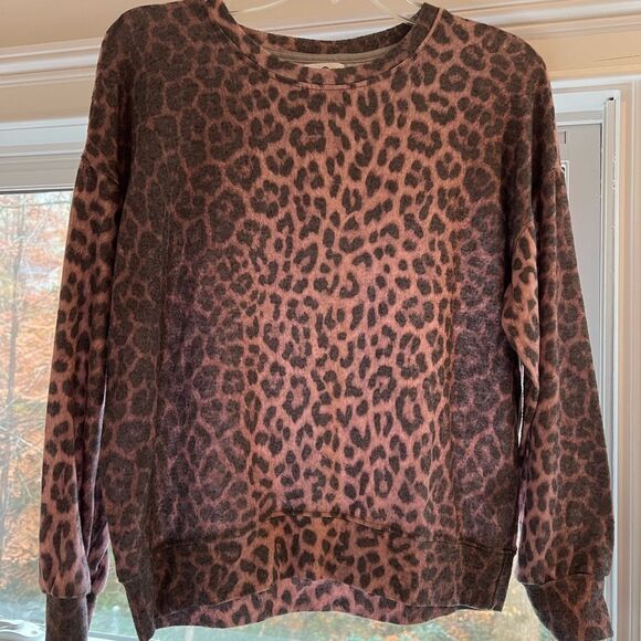 Sundry Sweaters - Sundry Long sleeve Leopard Print Sweater - Brown